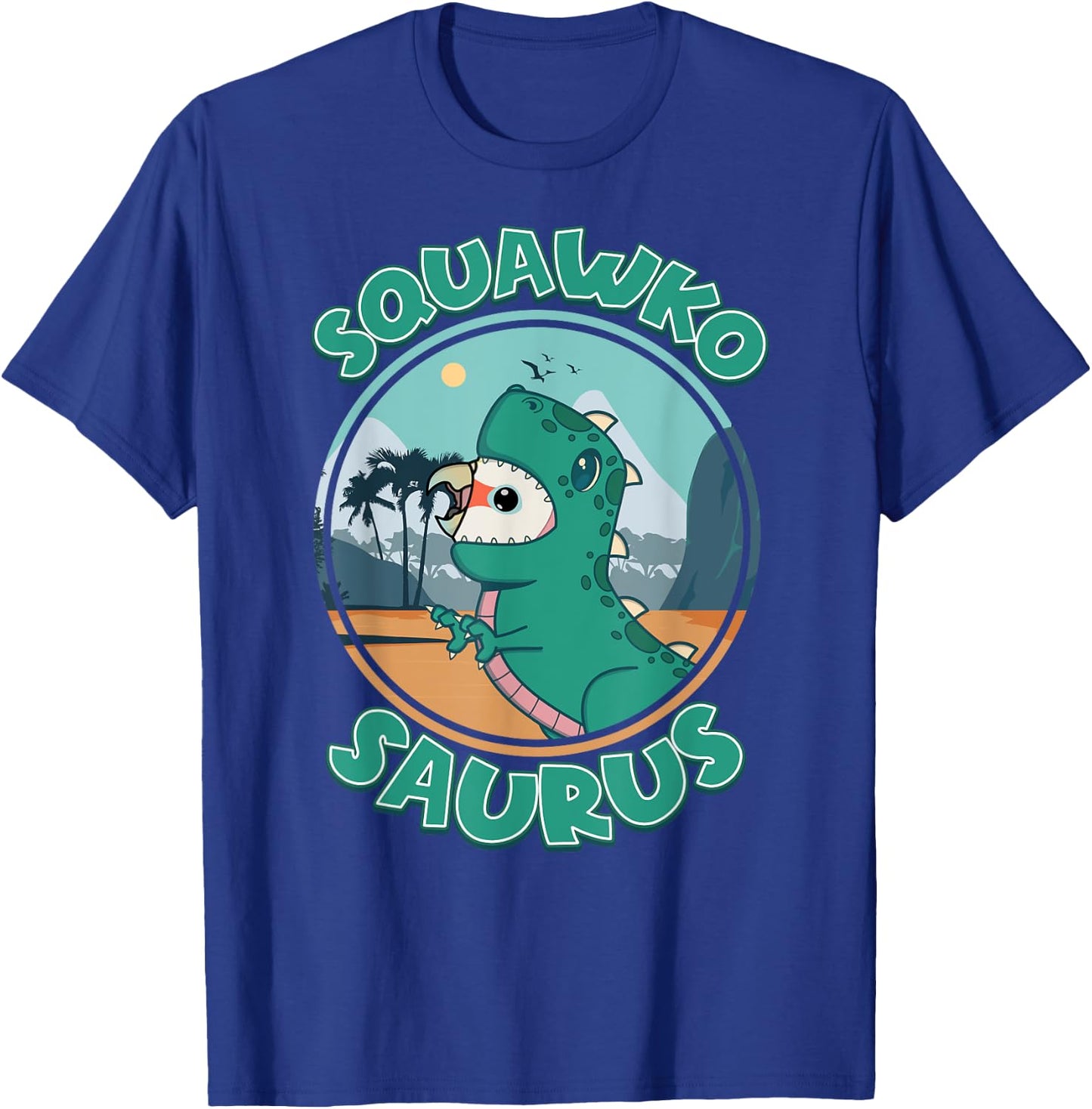 Squawkosaurus T Rex Parrot I Goffins Cockatoo T-Shirt - T-Shirt | Royal