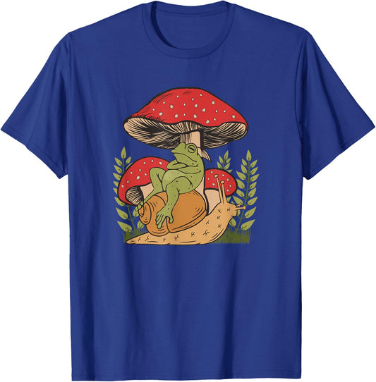 Cottagecore Aesthetics Frog Goblincore Mushroom Nature Lovers T-Shirt - T-Shirt | Royal