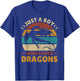 Just A Boy Who Loves Dragons Men Boys Kids Cute Retro Dragon T-Shirt - T-Shirt | Royal