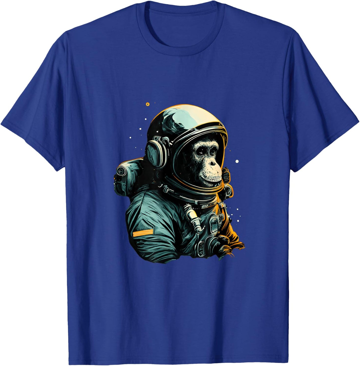Chimpanzee Astronaut Space Travel Monkey Vintage Design T-Shirt - T-Shirt | Royal