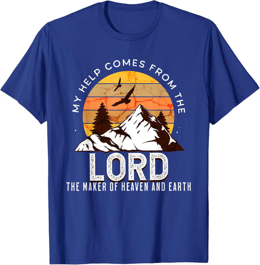 Christian Bible Scripture My Help Comes From Lord T-Shirt - T-Shirt | Royal