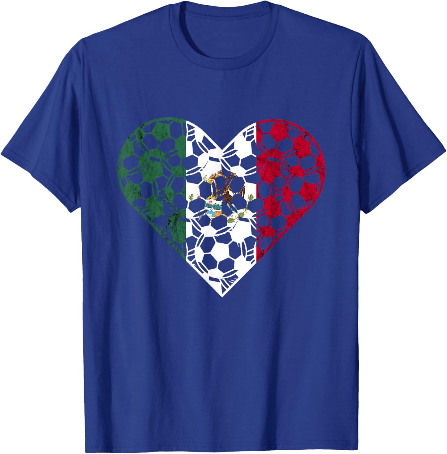Mexican Flag Heart Mexican Soccer Team Mexican Pride Mexico T-Shirt - T-Shirt | Royal