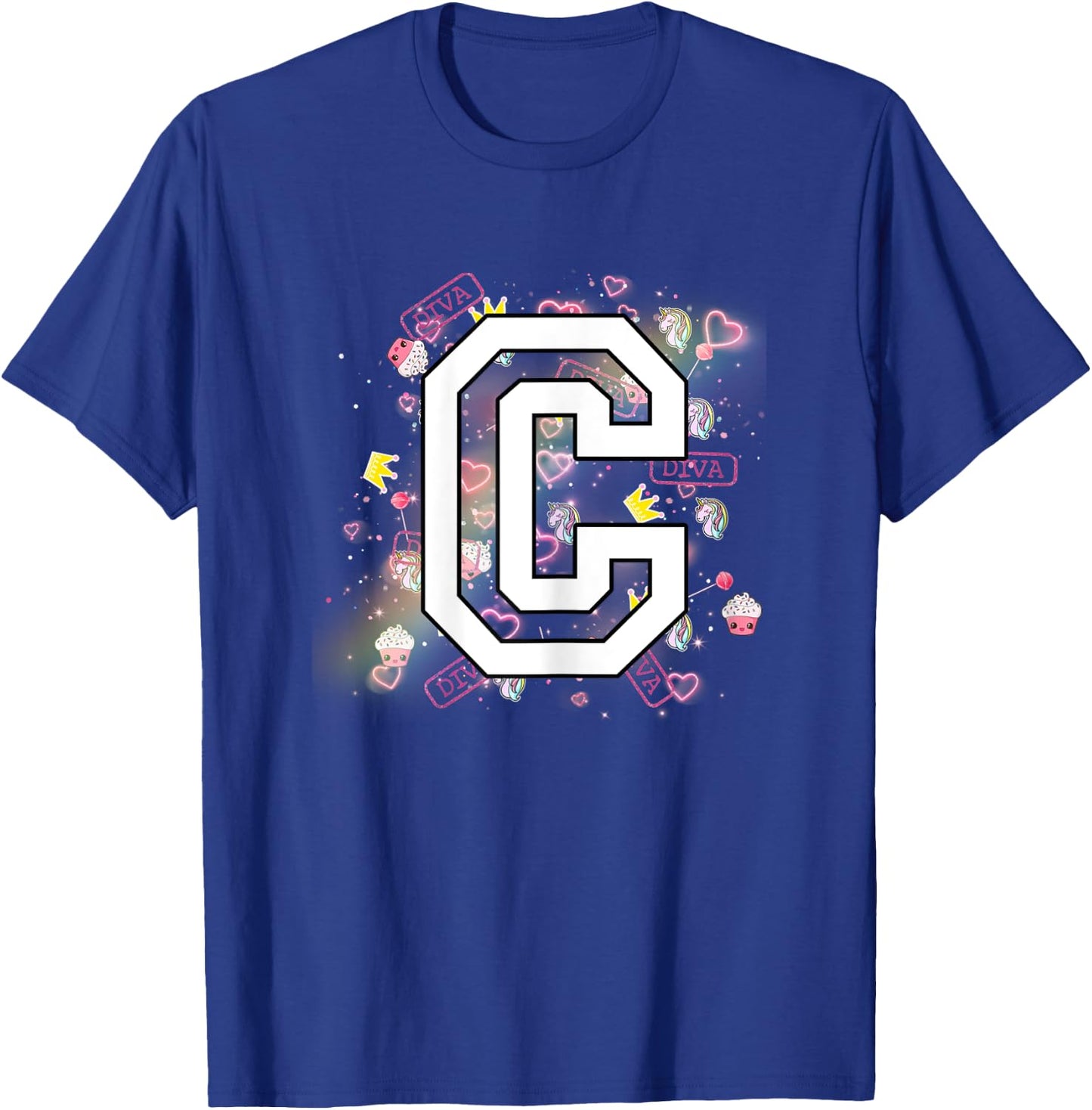 Kids Letter C Clothing For a Girl Who's Name Starts With C T-Shirt - T-Shirt | Royal