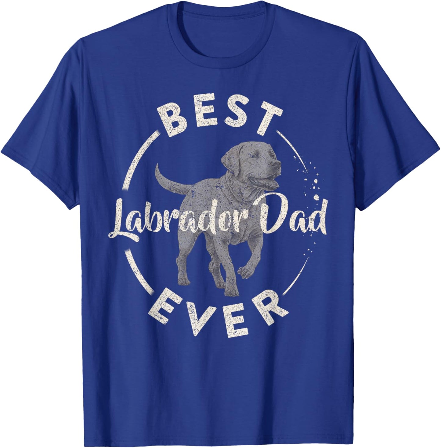 Vintage Best Labrador Retriever Dog Dad Ever, Lab Papa Lover Men T-Shirt - T-Shirt | Royal