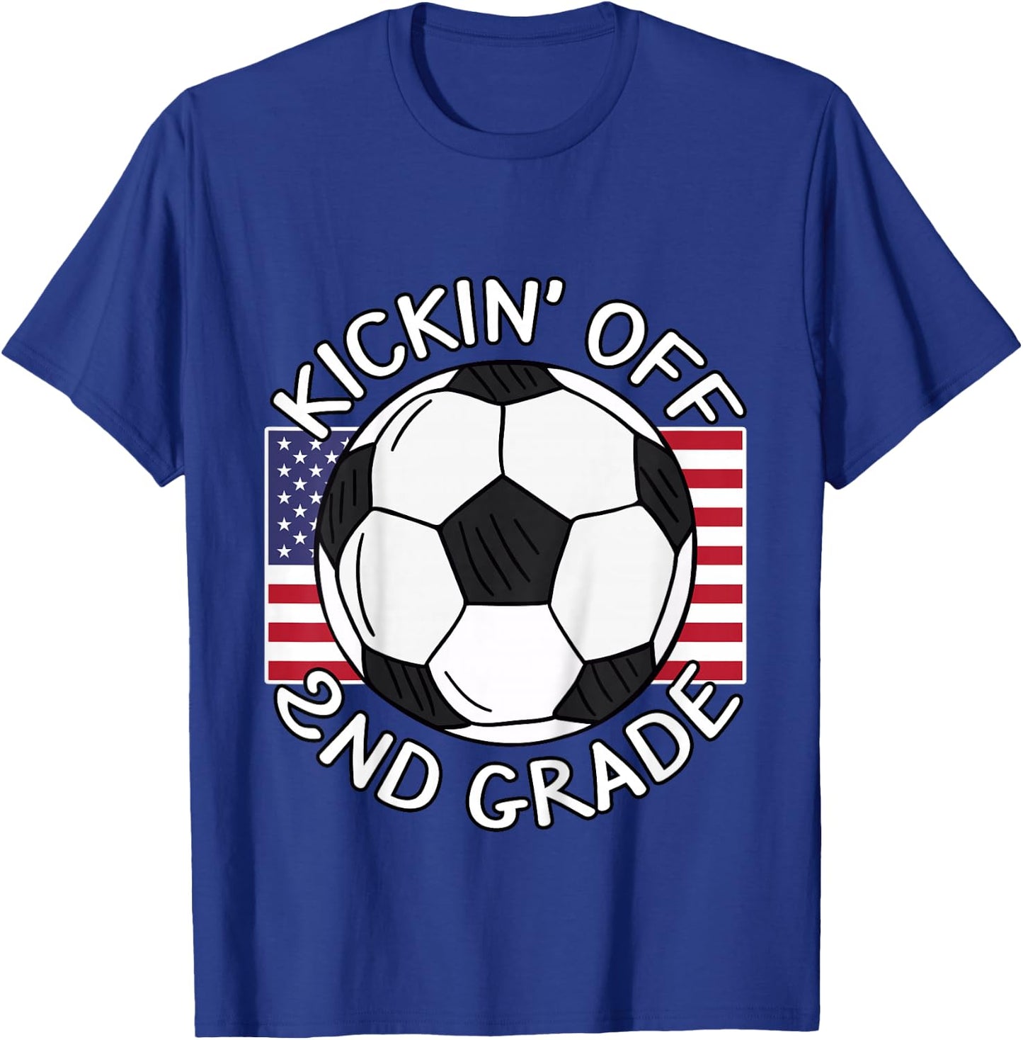 Kicking Off 2nd Grade Soccer Back To School T-Shirt - T-Shirt | Royal