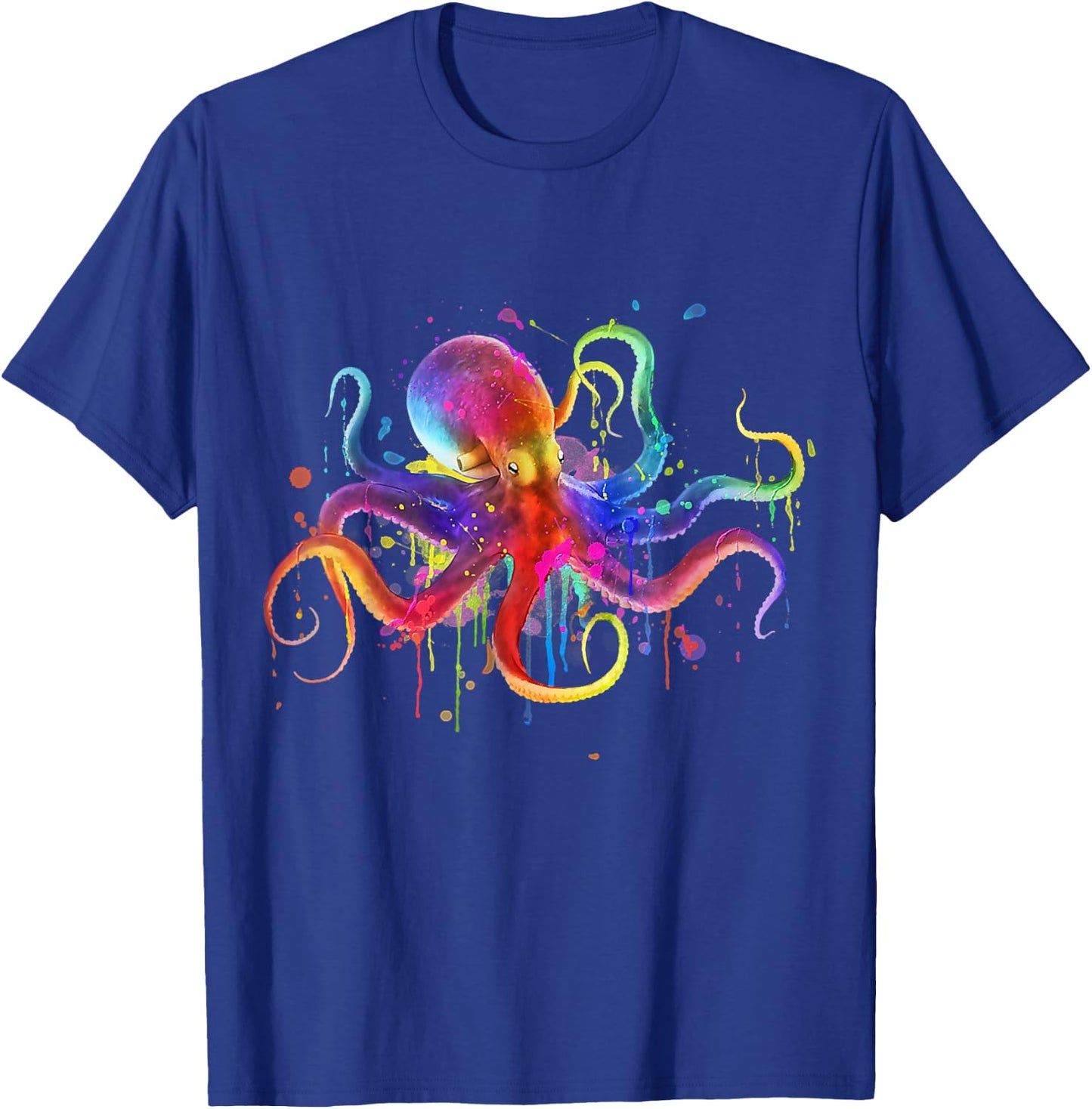 Dripping Rainbow Octopus psychedelic - Colorful Octopus T-Shirt - T-Shirt | Royal