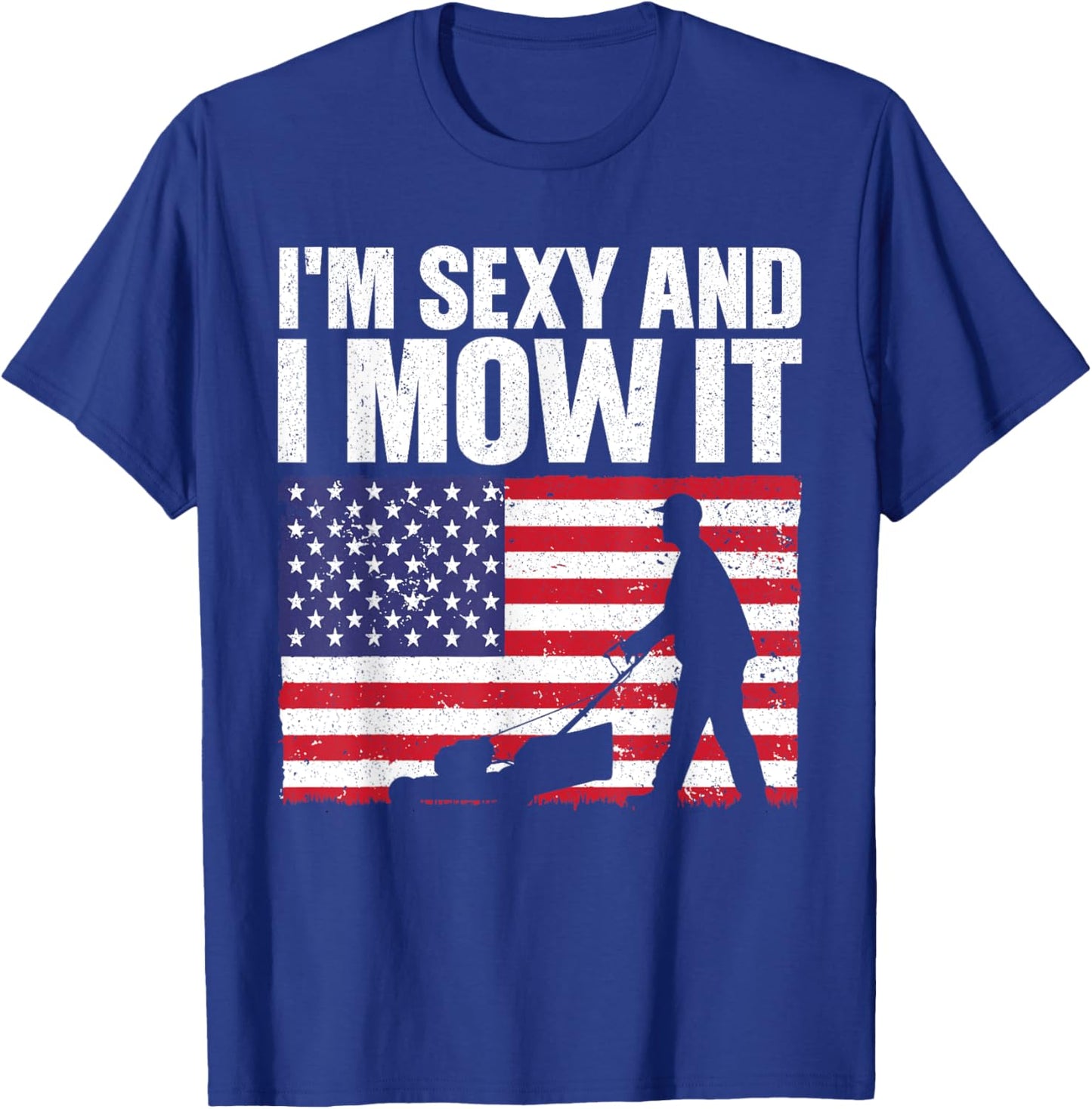 Cool Lawn Mower Women Mowing Landscaper 4th Of July T-Shirt - T-Shirt | Royal