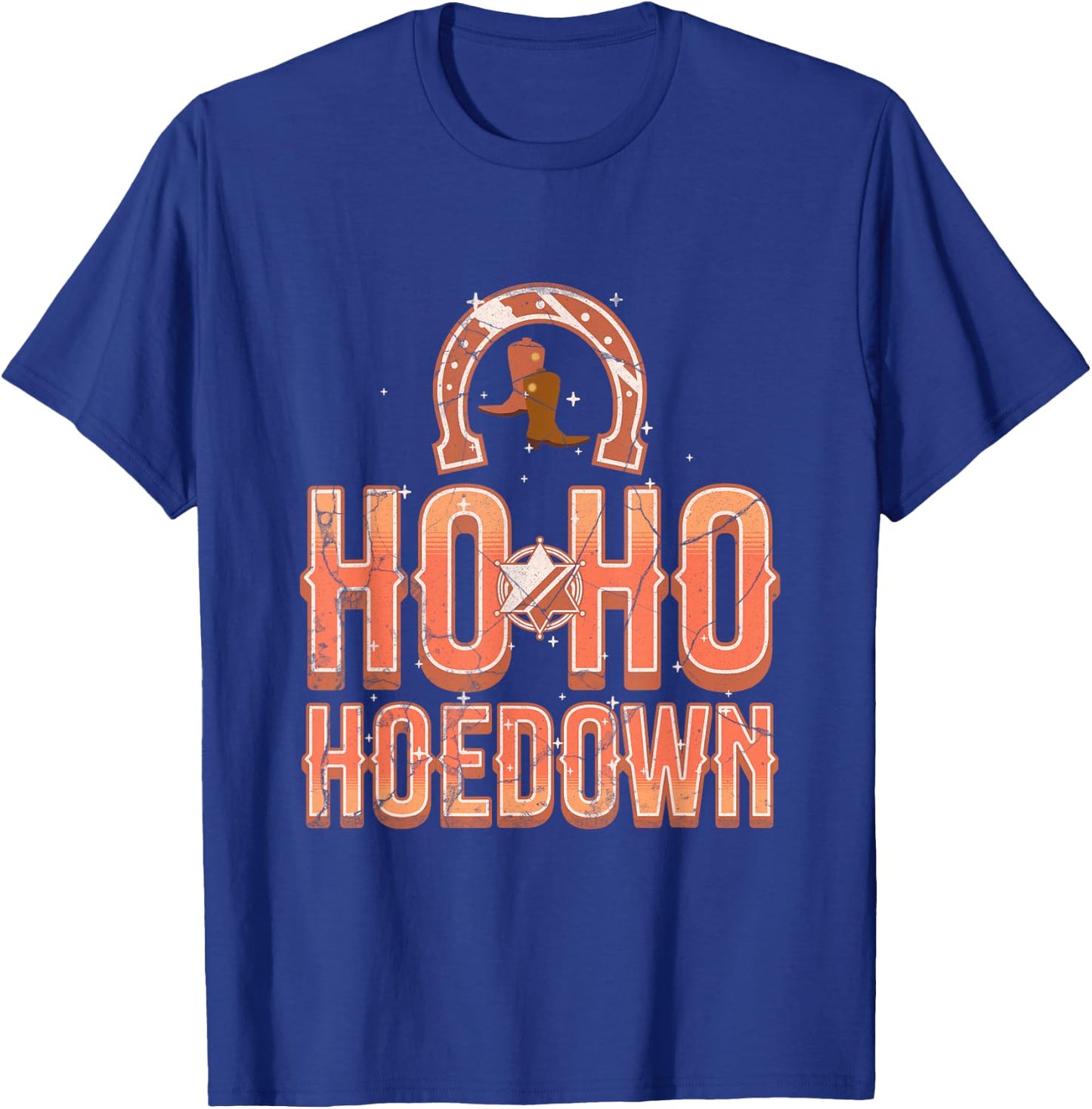 Ho Ho Hoedown Saddle Up Western Wonderland Roundup Yeehaw T-Shirt - T-Shirt | Royal
