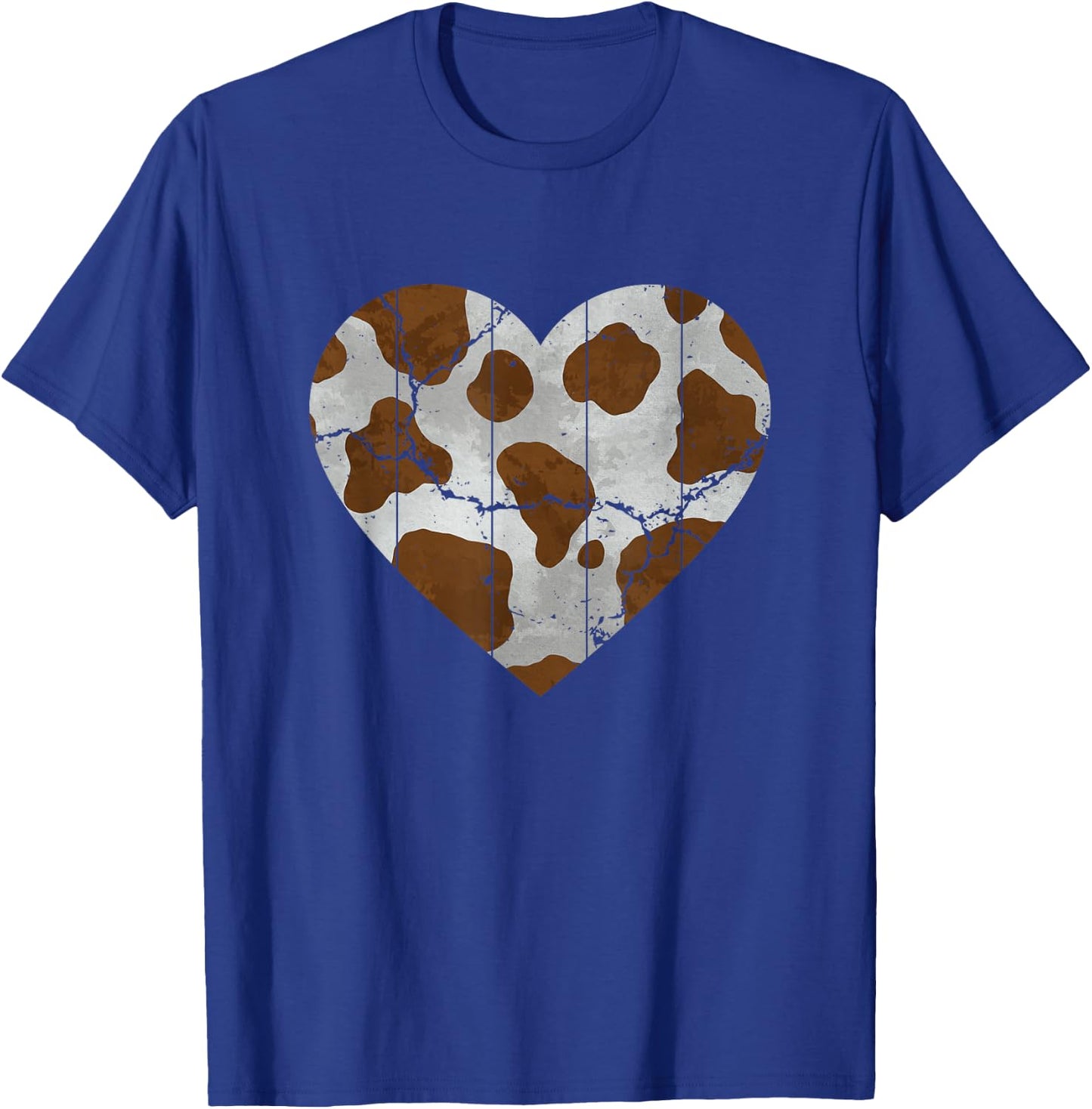Brown Cow Pattern Heart Lovers of Farm Animals T-Shirt - T-Shirt | Royal