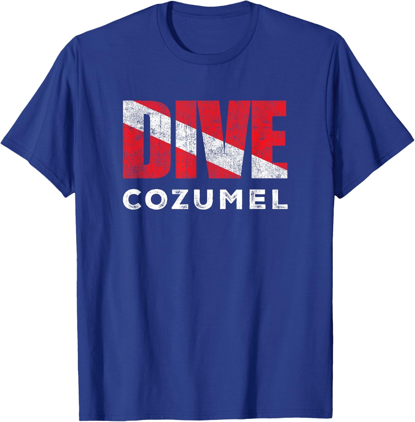 Retro Dive Cozumel Mexico Scuba Diver Vintage Dive Flag T-Shirt - T-Shirt | Royal