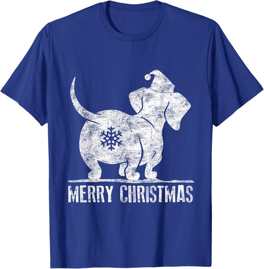 Funny Dachshund Ugly Christmas Shirt Weiner Dog Lovers Women T-Shirt - T-Shirt | Royal