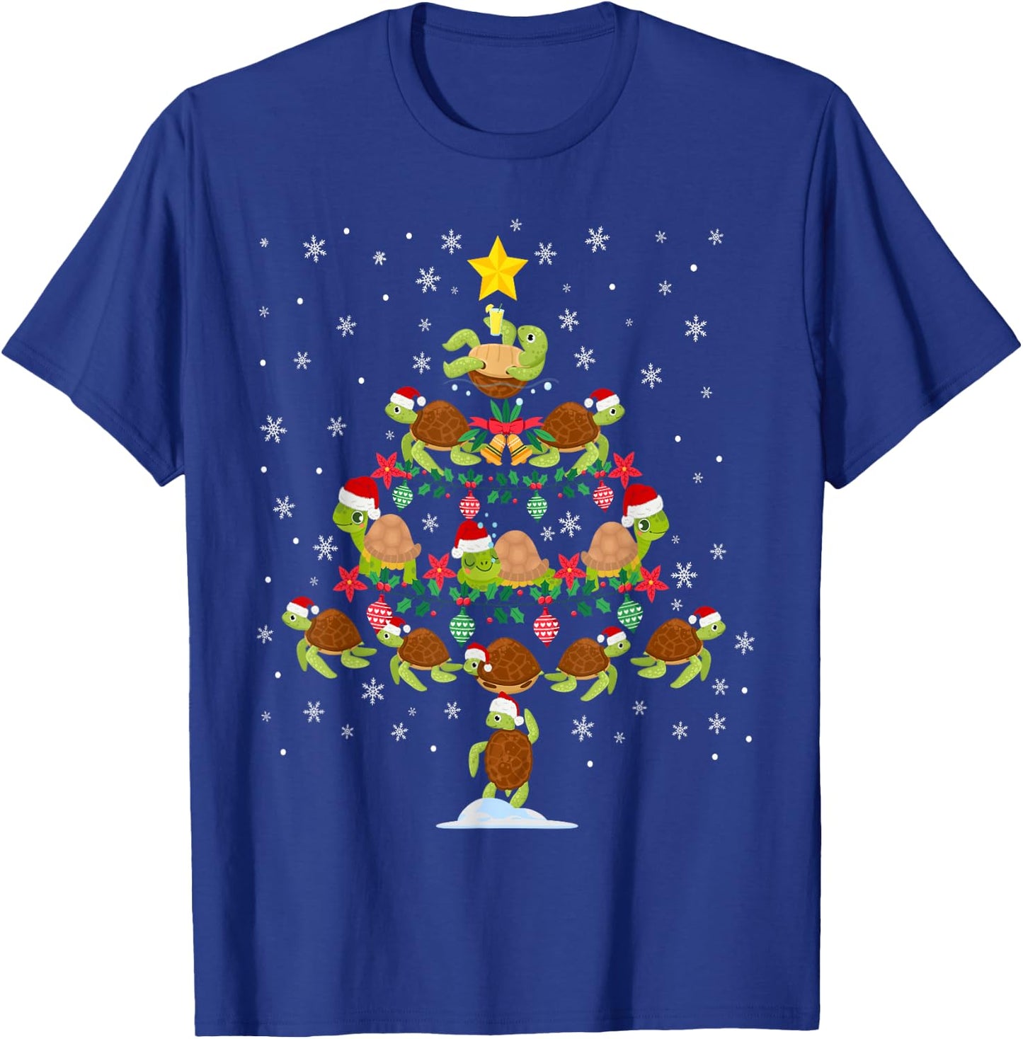 Sea Turtle Tortoise Christmas Tree T-Shirt - T-Shirt | Royal