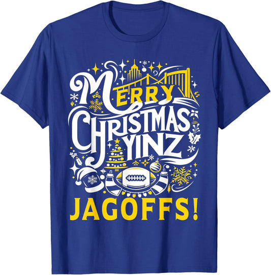 Pittsburgh Christmas Funny Yinz Jagoff Ugly T-Shirt - T-Shirt | Royal