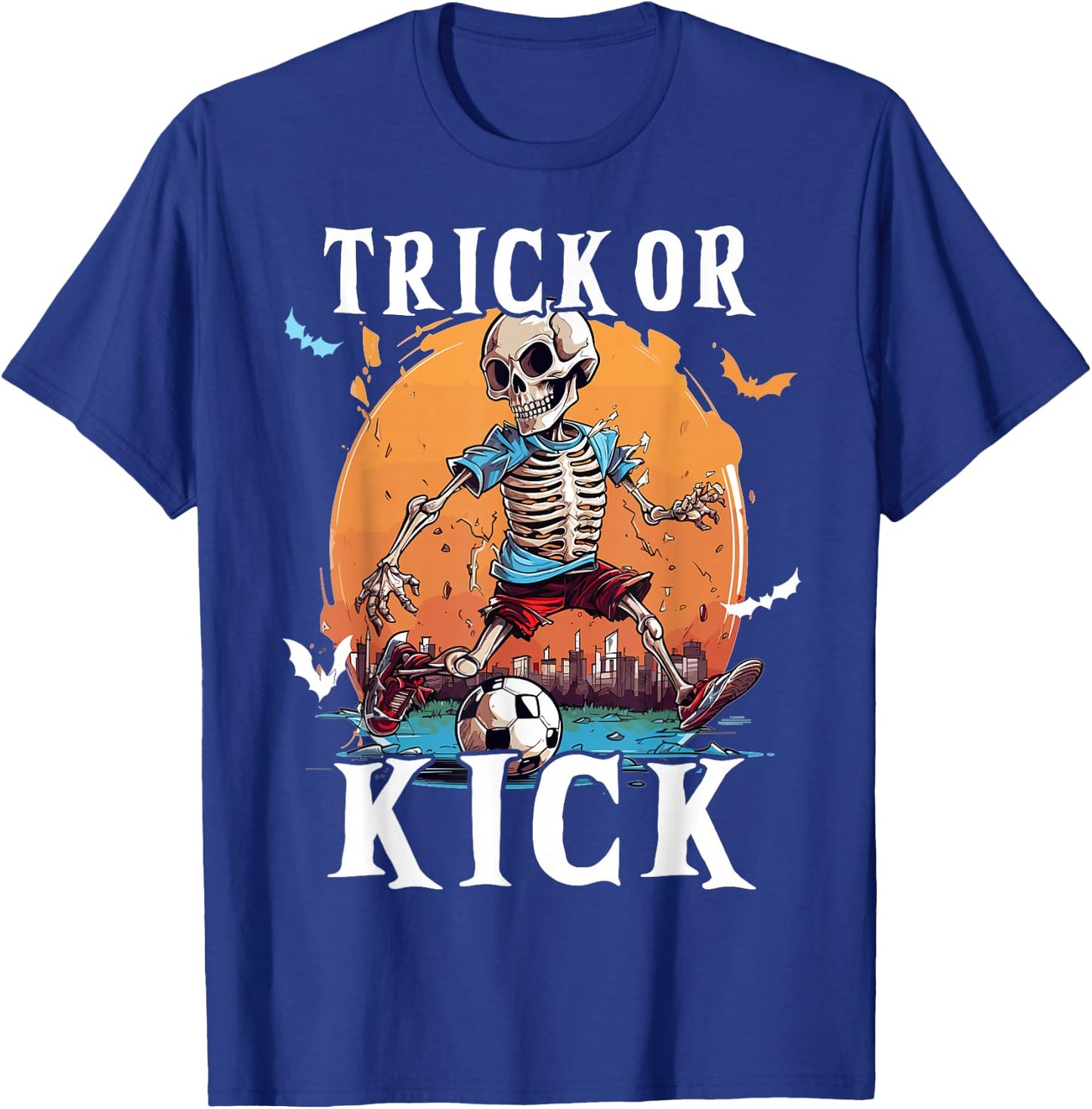 Soccer Skeleton Halloween Soccer Player Halloween Men Boys T-Shirt - T-Shirt | Royal