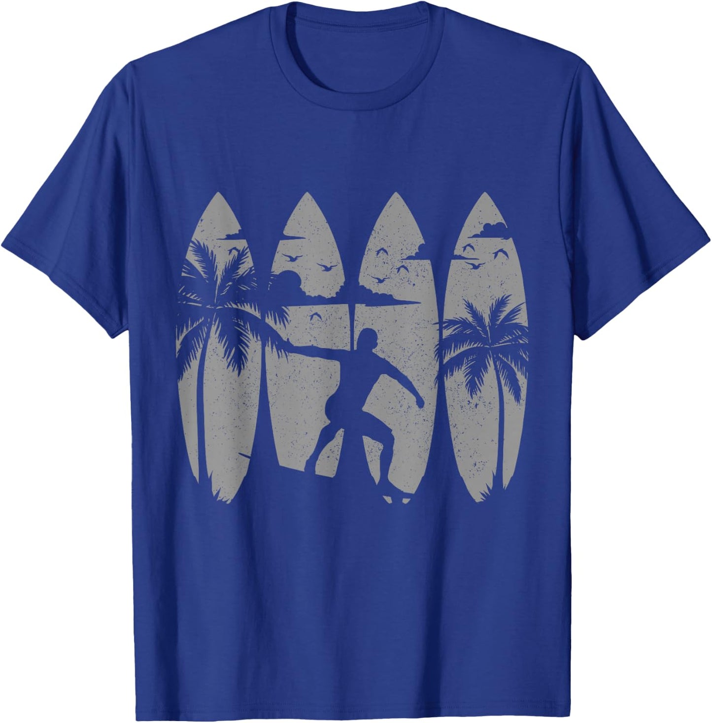 Surfer Surfboard Vintage Surfing Beach Summer Surf Men Women Girls Kids T-Shirt - T-Shirt | Royal