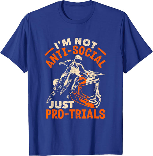 Moto Trials Not Just Pro-Trials Motorcycle T-Shirt - T-Shirt | Royal