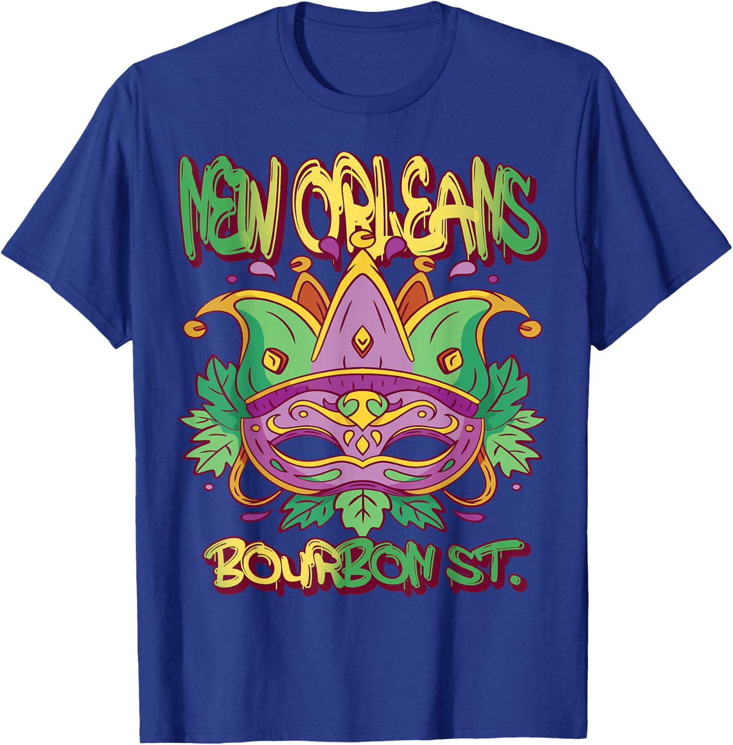 French New Orleans Mardi Gras Bourbon Street Souvenir T-Shirt - T-Shirt | Royal