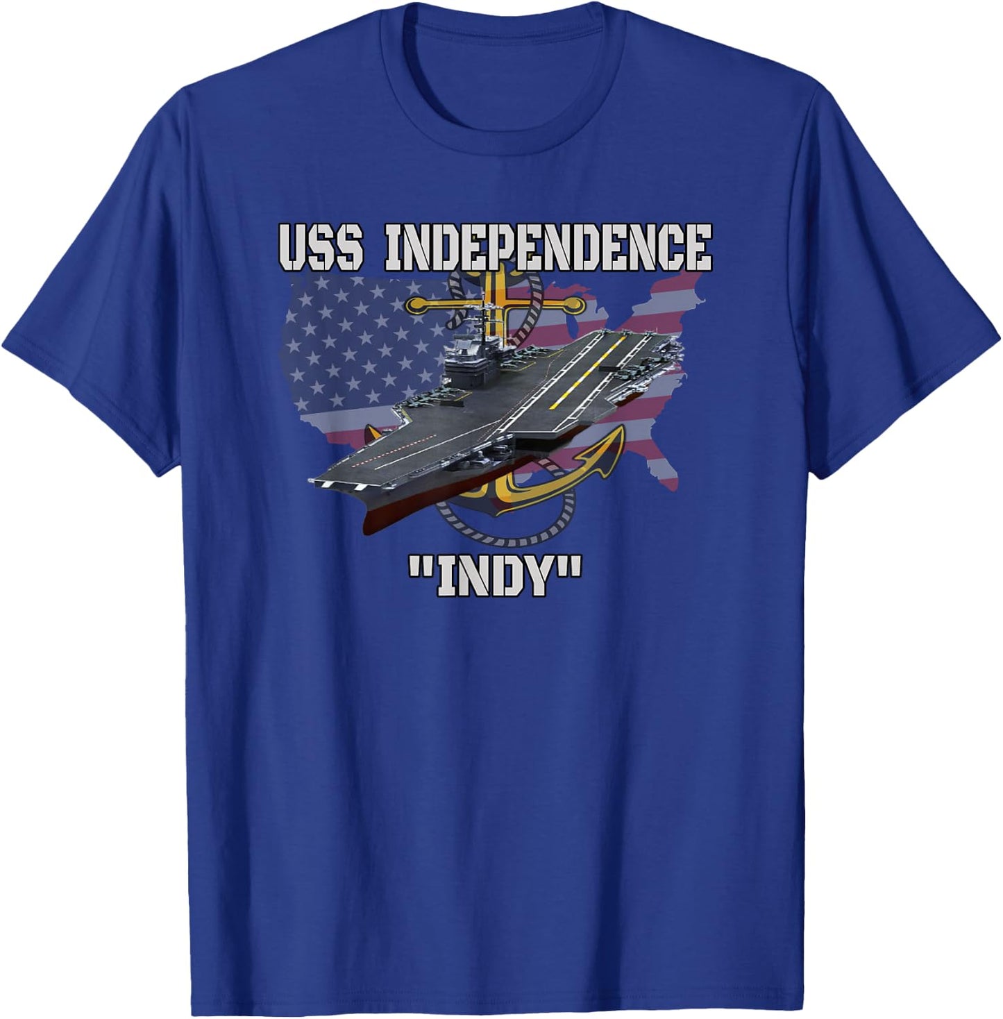 Aircraft Carrier USS Independence CV-62 CVA-62 Veterans Day T-Shirt - T-Shirt | Royal