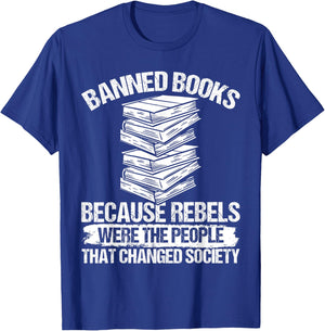 Banned Book List Librarian Banned Book Set Book Lover T-Shirt - T-Shirt | Royal