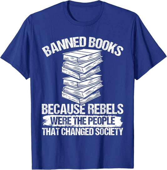 Banned Book List Librarian Banned Book Set Book Lover T-Shirt - T-Shirt | Royal