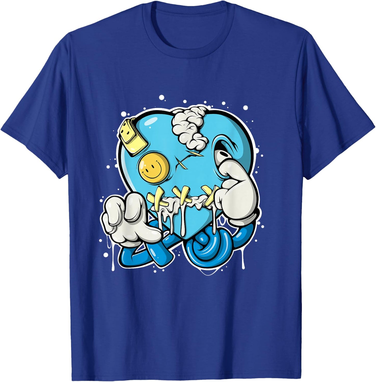 Heart Drip Matching Shirt for Shoes University Blue T-Shirt - T-Shirt | Royal