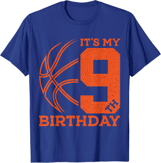 IT'S MY 9TH BIRTHDAY BASKETBALL 9th BIRTHDAY T-Shirt - T-Shirt | Royal