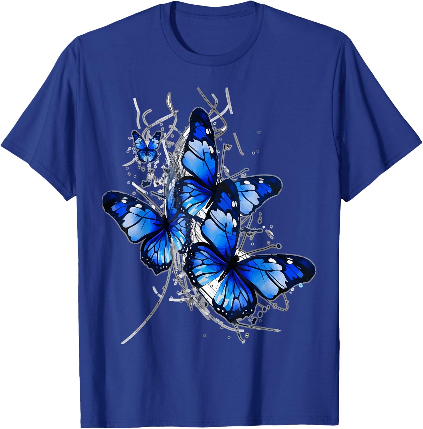 Blue lighting Butterfly design butterflies and butterfly T-Shirt - T-Shirt | Royal