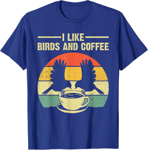 Funny Birds Coffee Design Women Bird Lover Coffee T-Shirt - T-Shirt | Royal