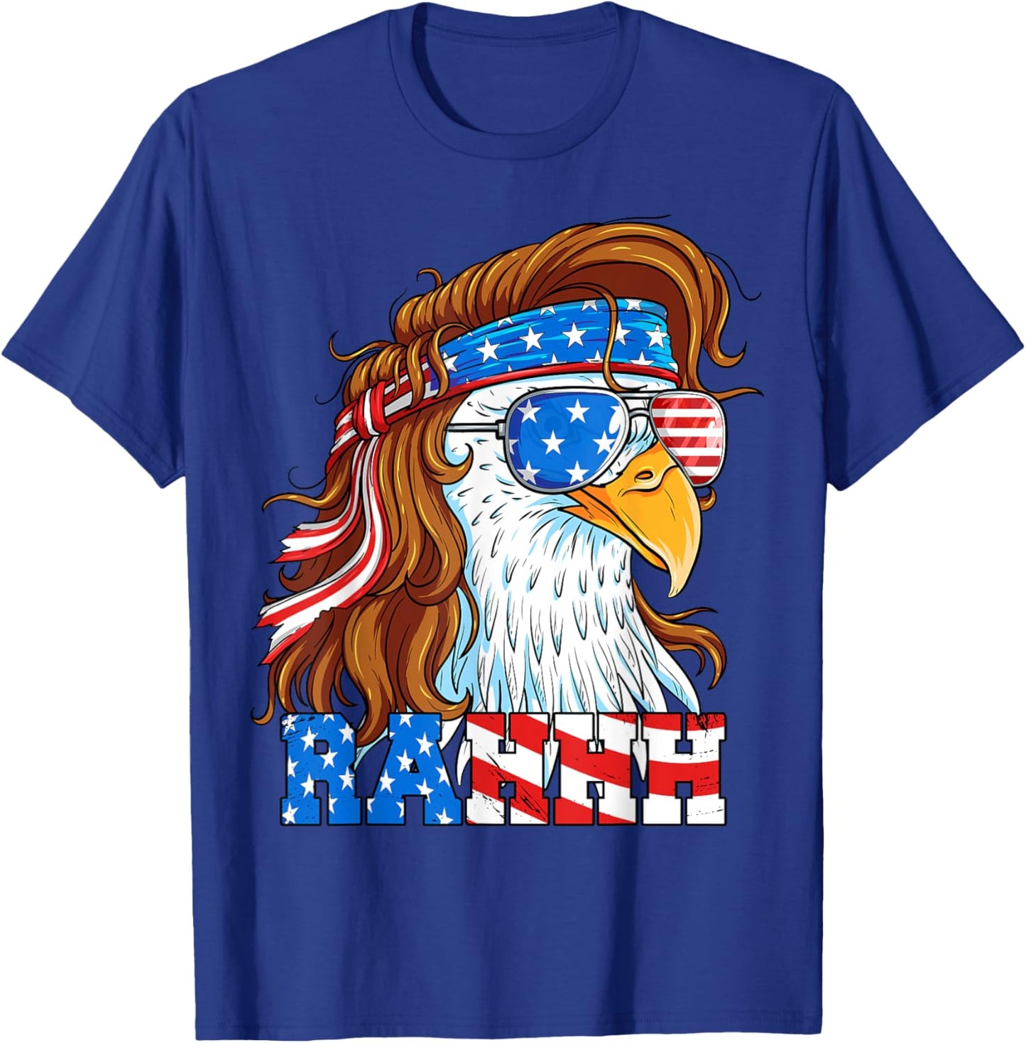Rahhh Eagle 4th of July Mullet American Flag Usa Meme T-Shirt - T-Shirt | Royal