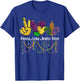 Peace Love Mardi Gras Beads Carnival Parade T-Shirt - T-Shirt | Royal