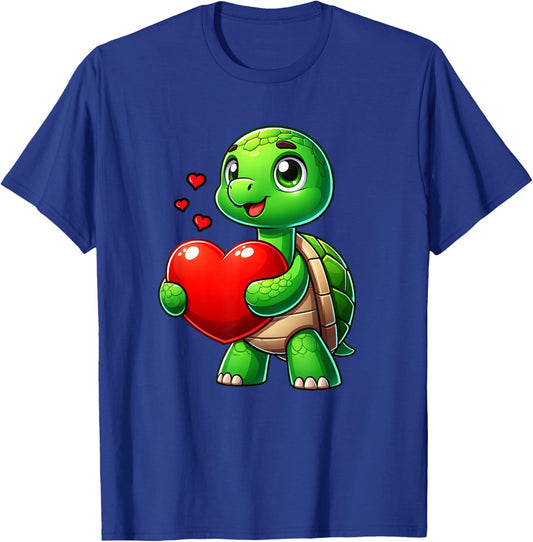 Turtle Heart Lover Funny Valentines Boys Girls Kids Men T-Shirt - T-Shirt | Royal