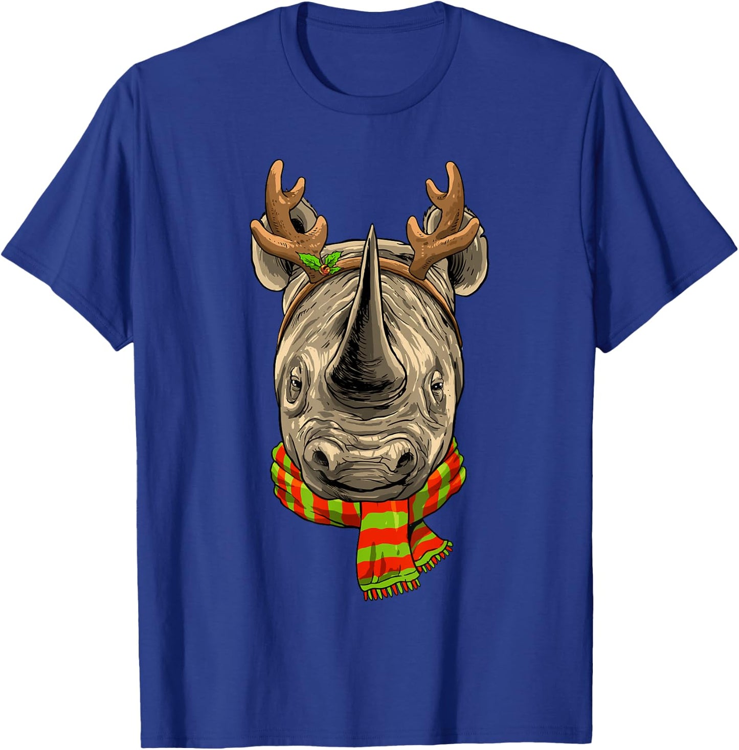 Christmas Rhinoceros Santa Clause Reindeer Xmas Safari Rhino T-Shirt - T-Shirt | Royal
