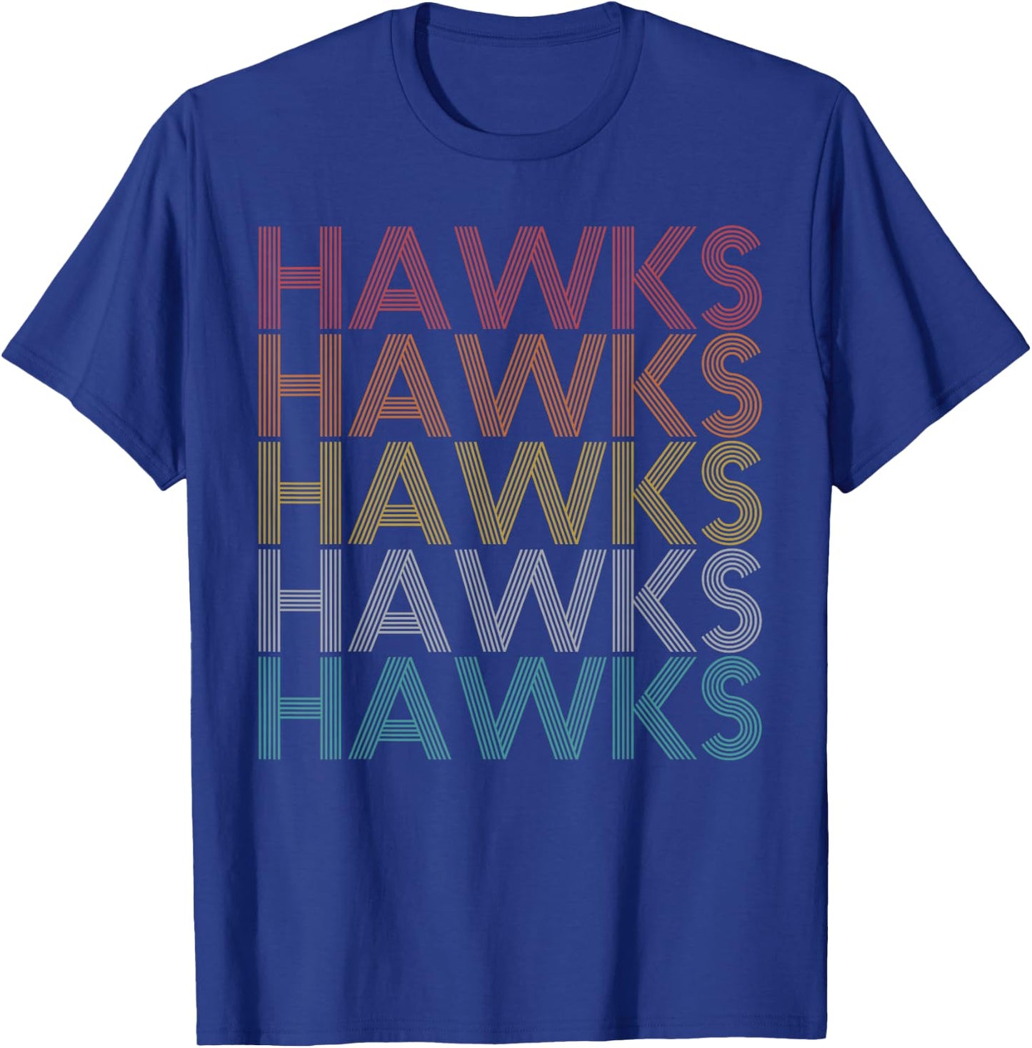 Retro Vintage Hawks T-Shirt - T-Shirt | Royal