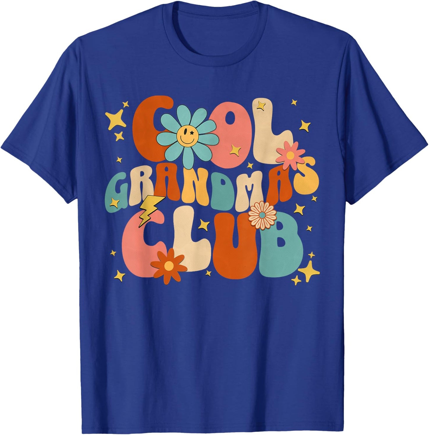 Cool Grandmas Club Groovy Retro Funny New Grandma 2024 2025 T-Shirt - T-Shirt | Royal