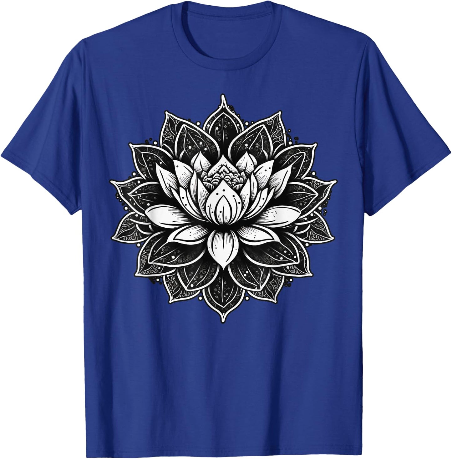 Yoga Meditation Lotus Flower on Mandala Lotus Flower T-Shirt - T-Shirt | Royal