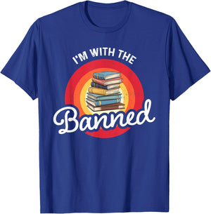 I'm With The Banned Books Week Librarian Retro Book Reader T-Shirt - T-Shirt | Royal