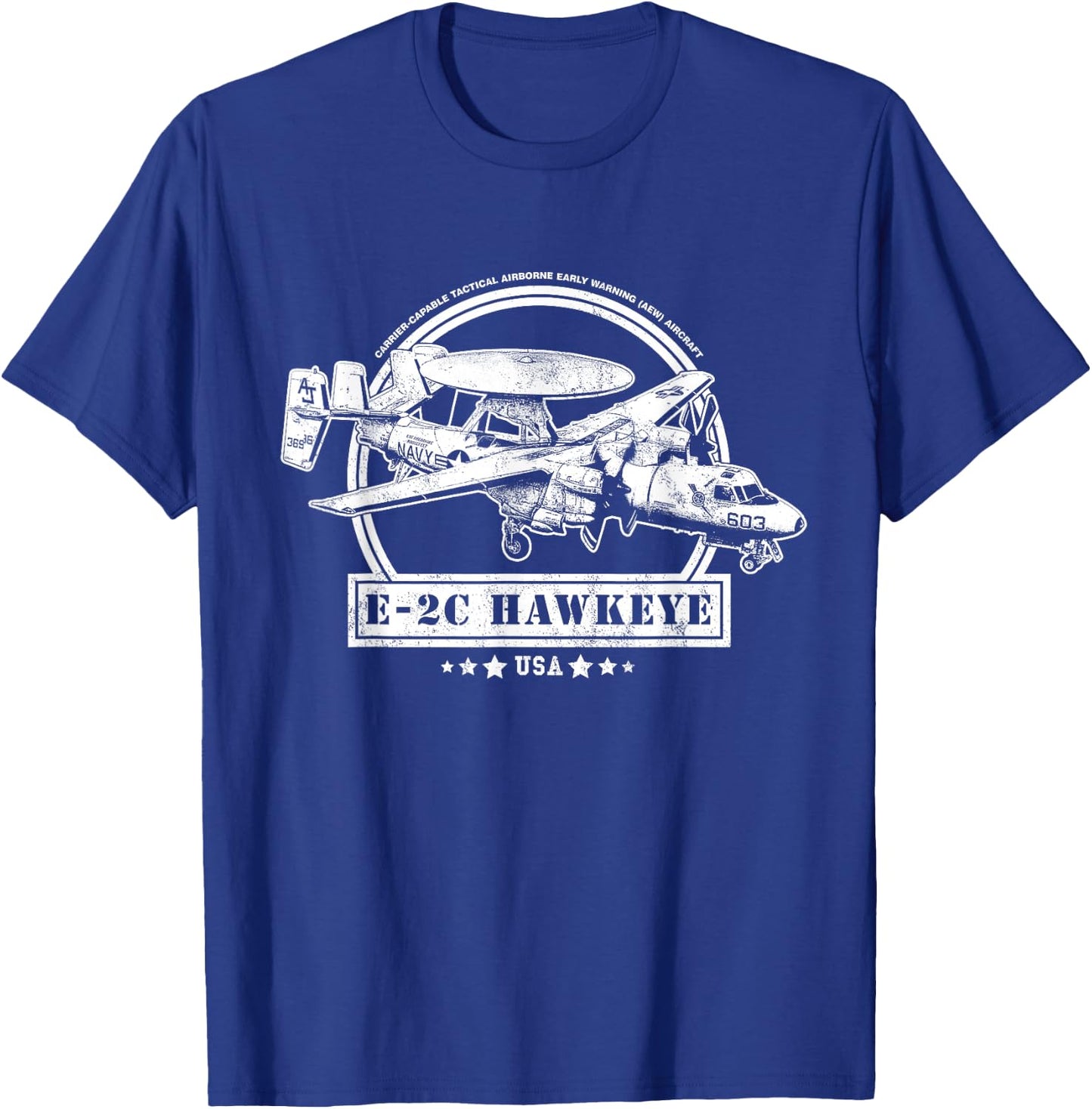 E-2 Hawkeye Aircraft T-Shirt - T-Shirt | Royal