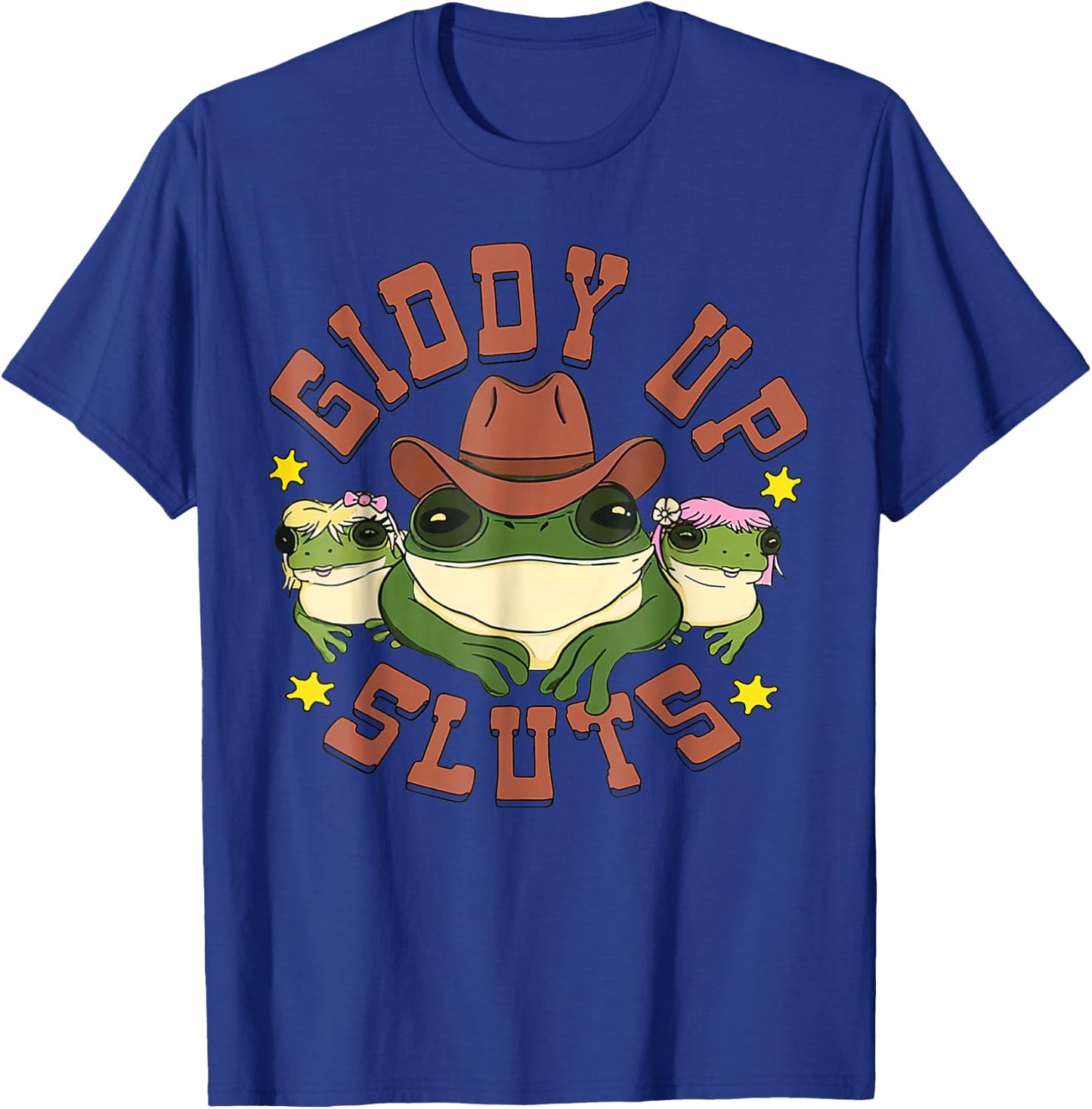 Giddy Up Funny Frogs Funny Western Country T-Shirt - T-Shirt | Royal