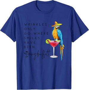 Wrinkles Only Go Where Smiles Have Been Cute Parrot Mexican T-Shirt - T-Shirt | Royal