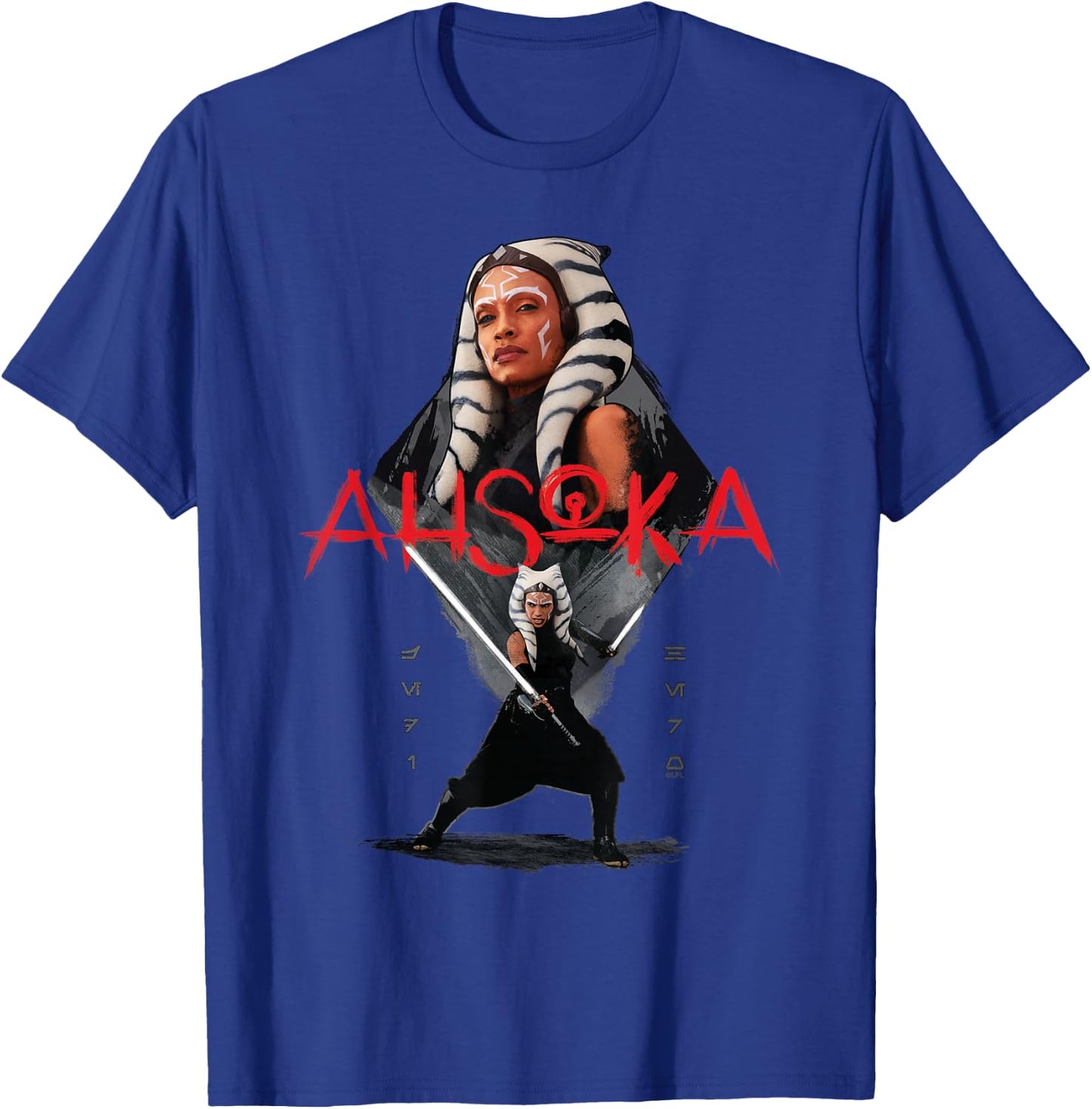 Star Wars Ahsoka Tano Jedi Hero Aurebesh Disney+ T-Shirt - T-Shirt | Royal
