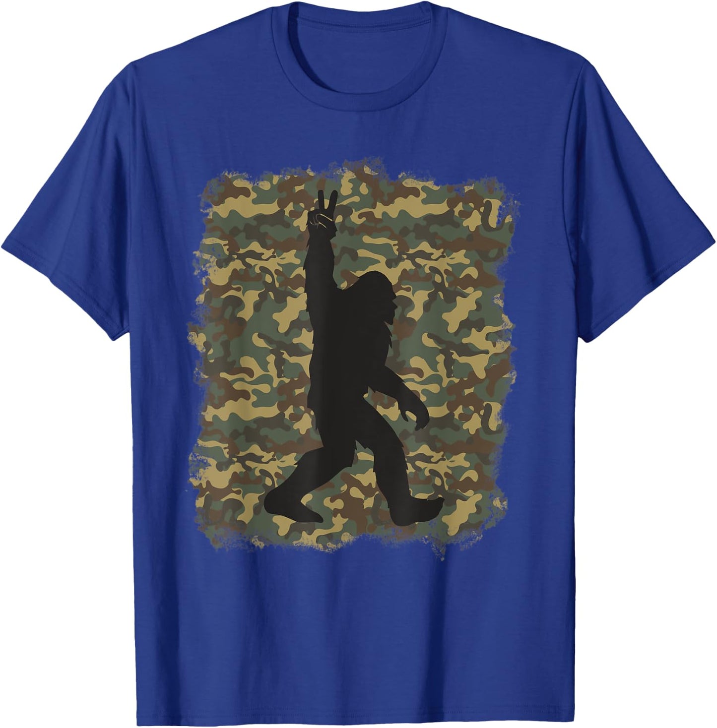 Bigfoot Sasquatch Peace Big Foot Squatch Army Camouflage Men T-Shirt - T-Shirt | Royal