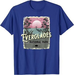 Everglades National Park Florida Vintage Travel Poster Style T-Shirt - T-Shirt | Royal