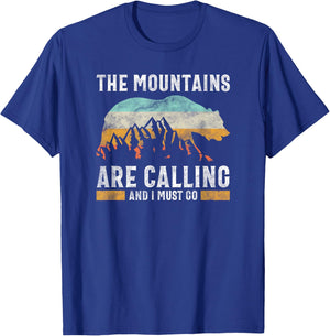 The Mountains Are Calling And I Must Go Wild Nature Bear T-Shirt - T-Shirt | Royal