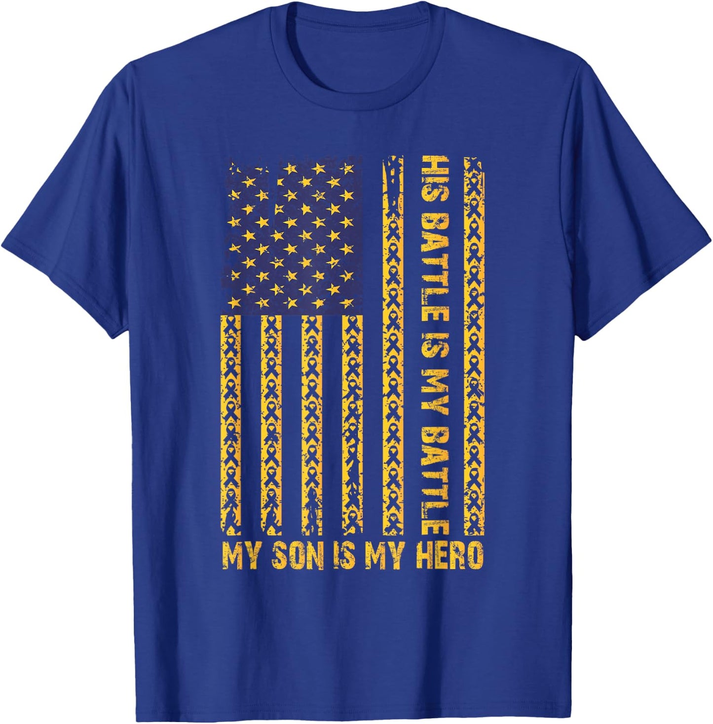 Childhood Cancer Awareness September My Son Is My Hero Boy T-Shirt - T-Shirt | Royal