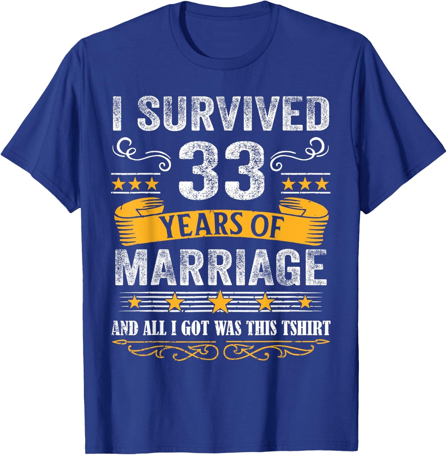 33rd Wedding Anniversary shirt Couples Husband Wife 33 Years T-Shirt - T-Shirt | Royal