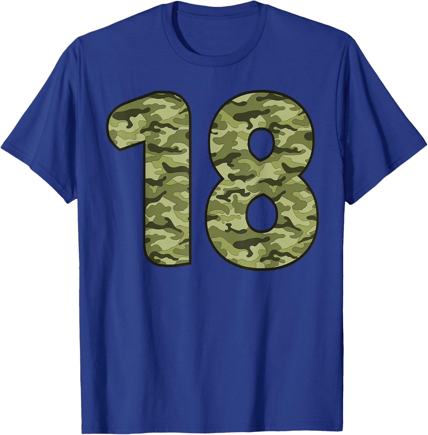 18 Year Old Birthday Camouflage Military 18th Birthday T-Shirt - T-Shirt | Royal