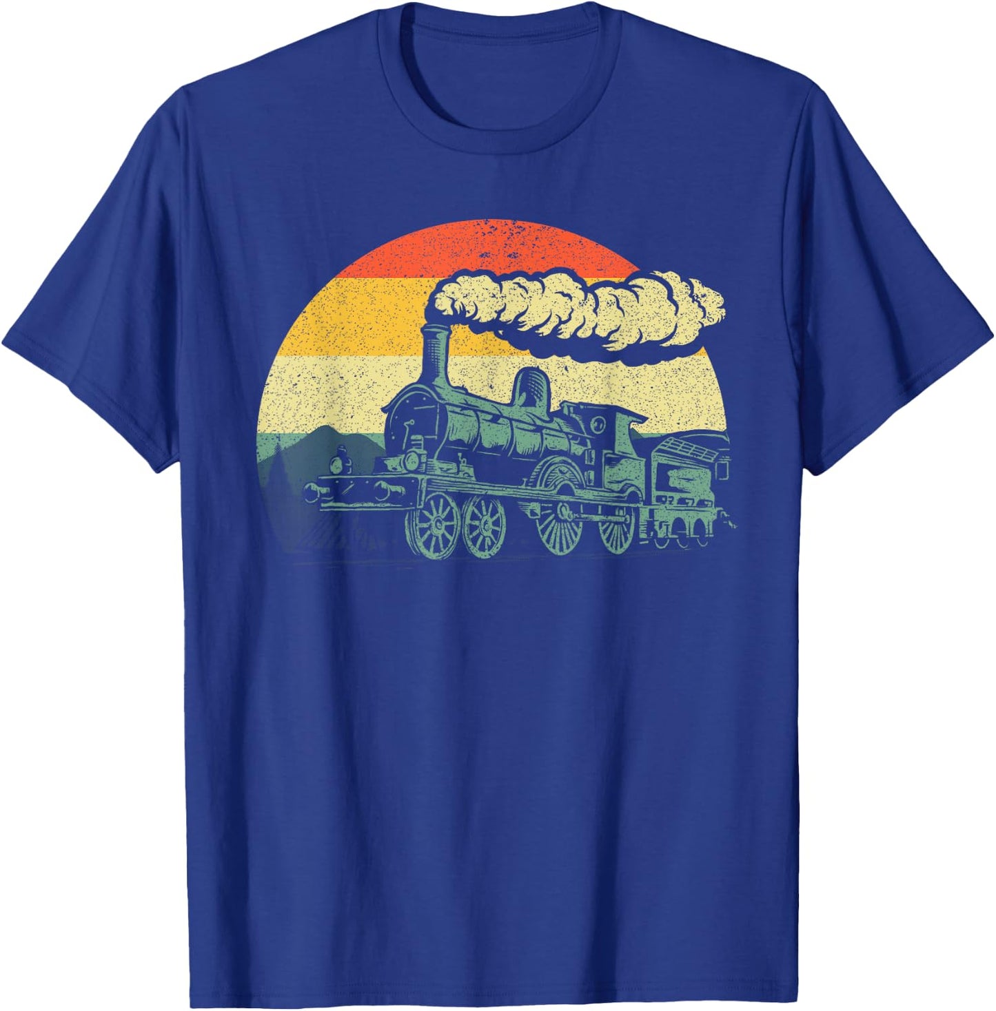 Cool Train Women Vintage Steam Engine Railroad Model T-Shirt - T-Shirt | Royal