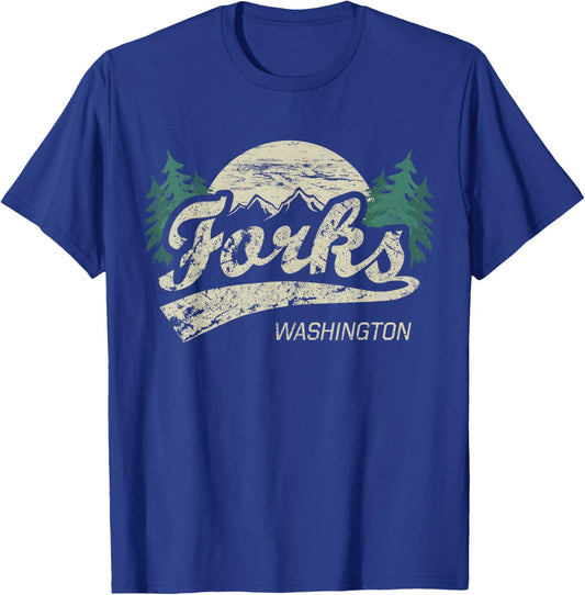 Forks Washington Vintage T-Shirt - T-Shirt | Royal