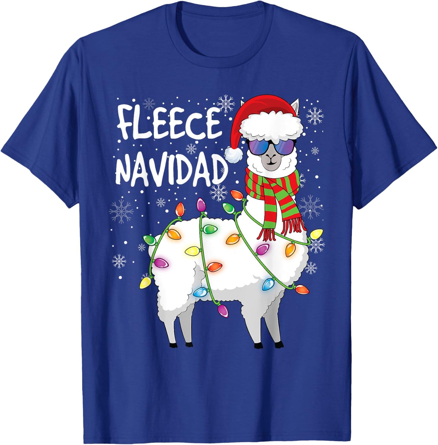 Fleece Feliz Navidad Shirt Llama Christmas T-Shirt - T-Shirt | Royal