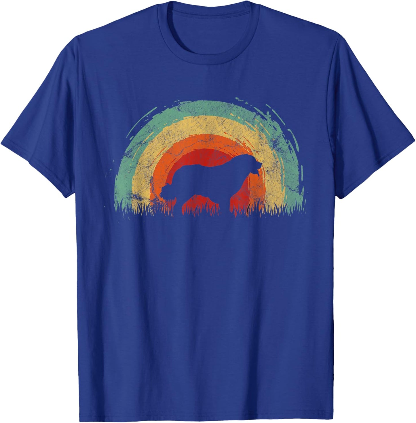 Retro Leonberger Vintage Rainbow Dog Men Women T-Shirt - T-Shirt | Royal